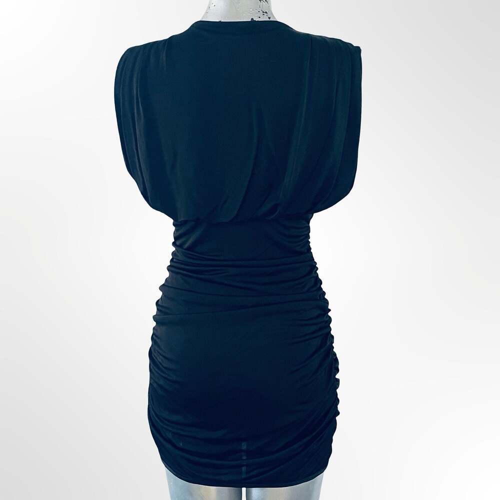 Black Halo Maxinne Jersey Ruched Cowl Neck Mini Dress