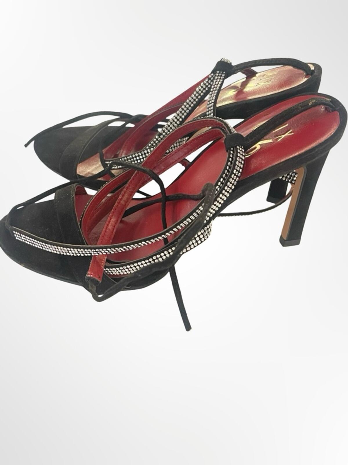 Mix No. 6 Strappy Heel Sandals with Rhinestone Detail size 7
