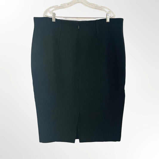 Lafayette 148 New York Women's Black Wool Pencil Skirt, Size 18
