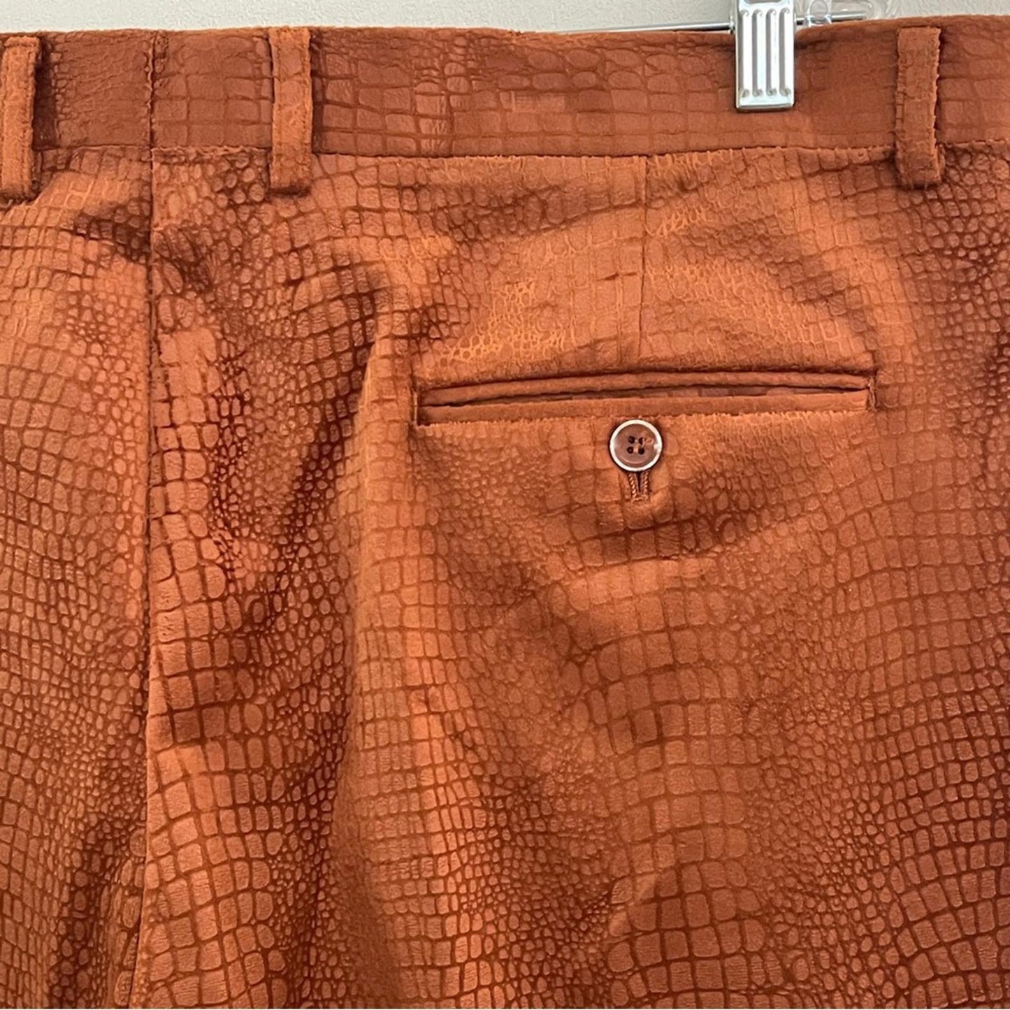 Men's Brown Snakeskin Textured Pants in size 40