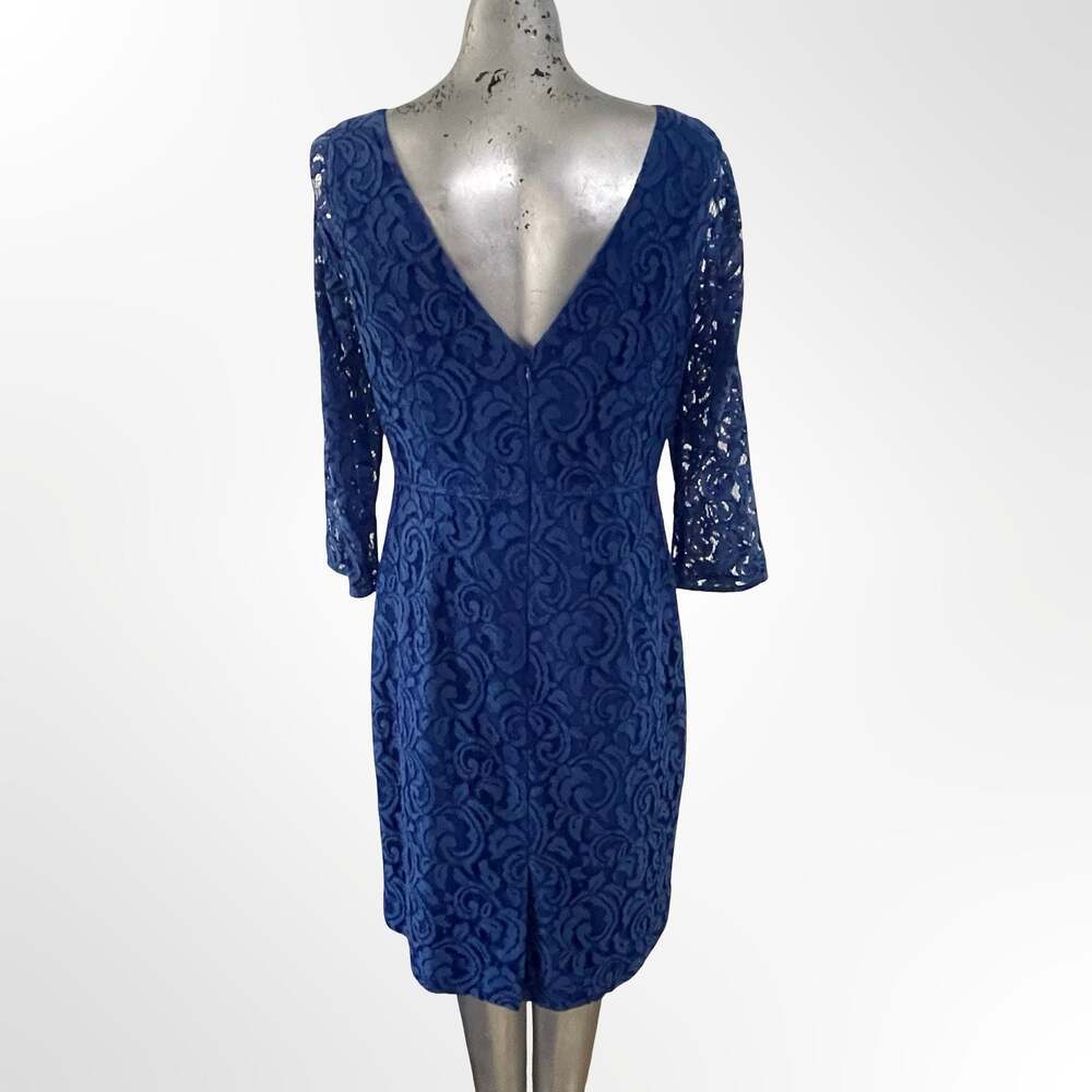 J.Crew Royal Blue Lace Three-Quarter Sleeve Sheath Dress