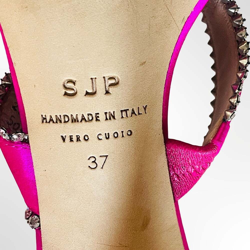 SJP by Sarah Jessica Parker Blossom Rhinestone-Embellished Satin Slide Heels