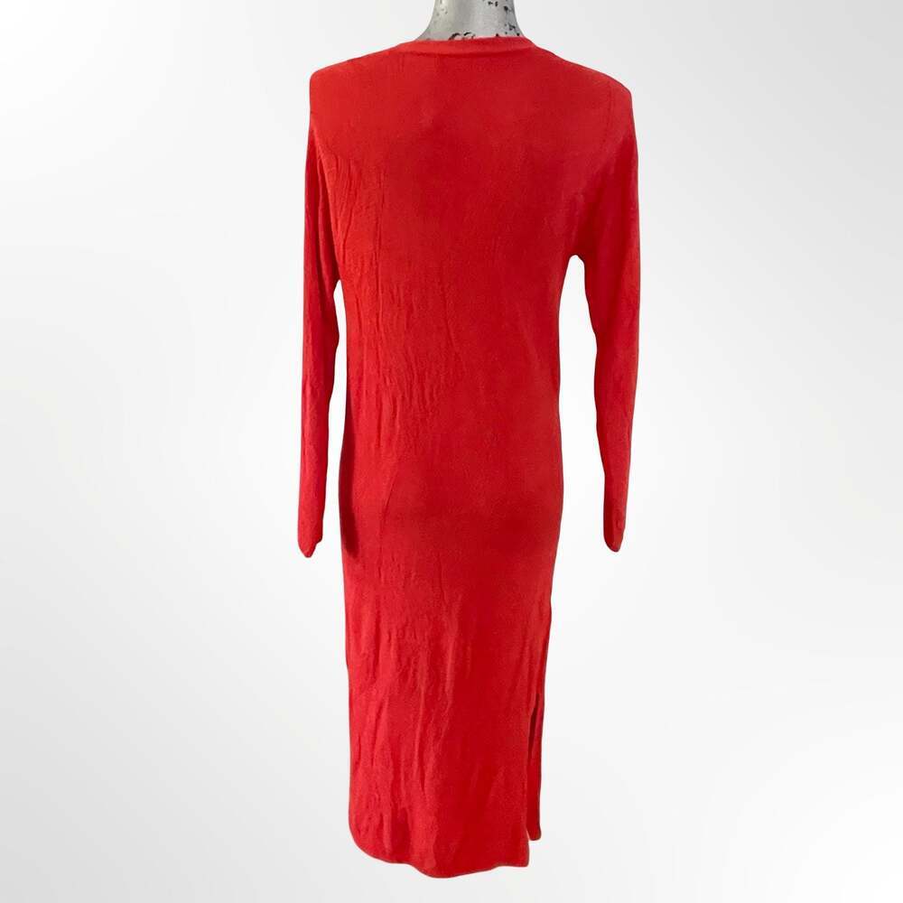 MNG Ribbed Viscose Button-Front Midi Dress