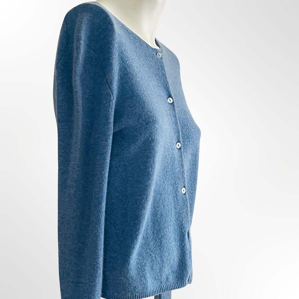 Tsesurface Blue Cashmere Crew Neck Button-Down Cardigan Sweater