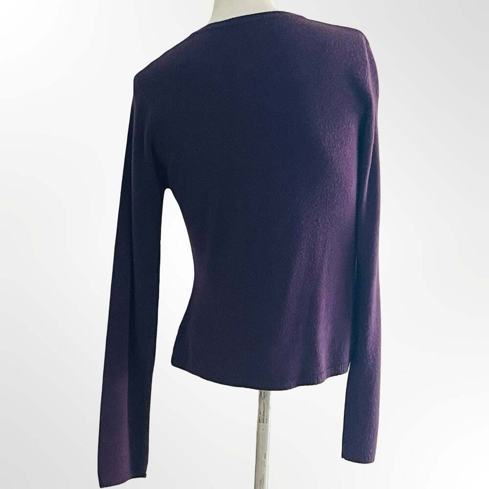 Unbranded Purple Floral Embroidered Button-Front Cardigan Sweater