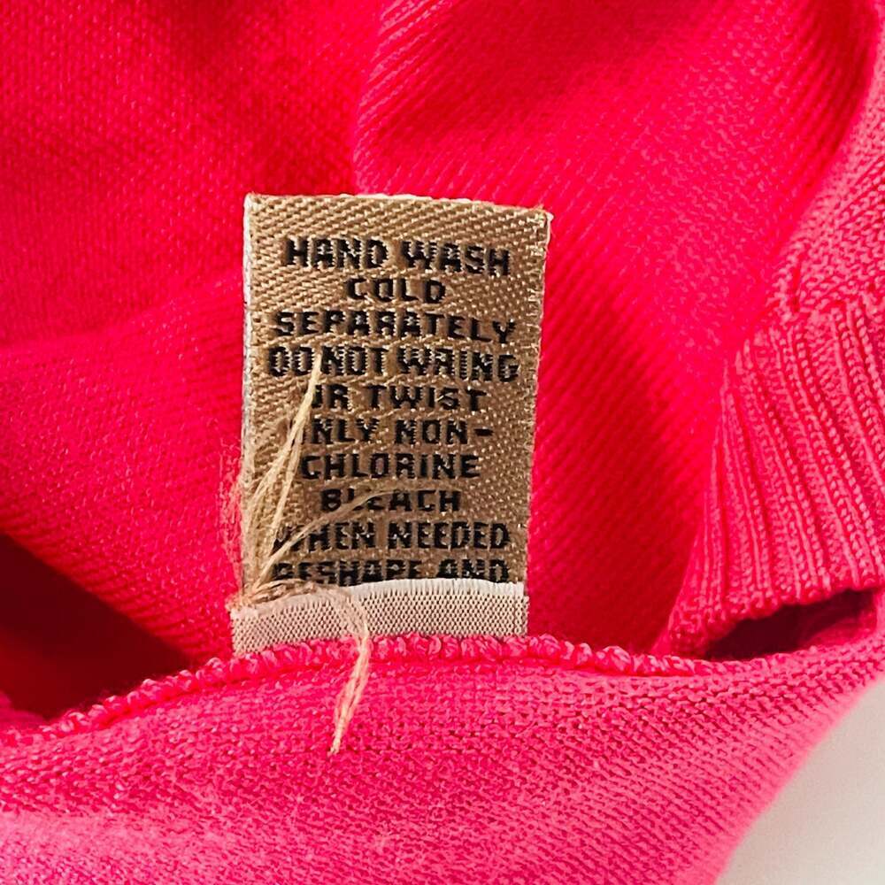 Vintage I.e. Hot Pink Cropped V-Neck Button-Up Cardigan Sweater