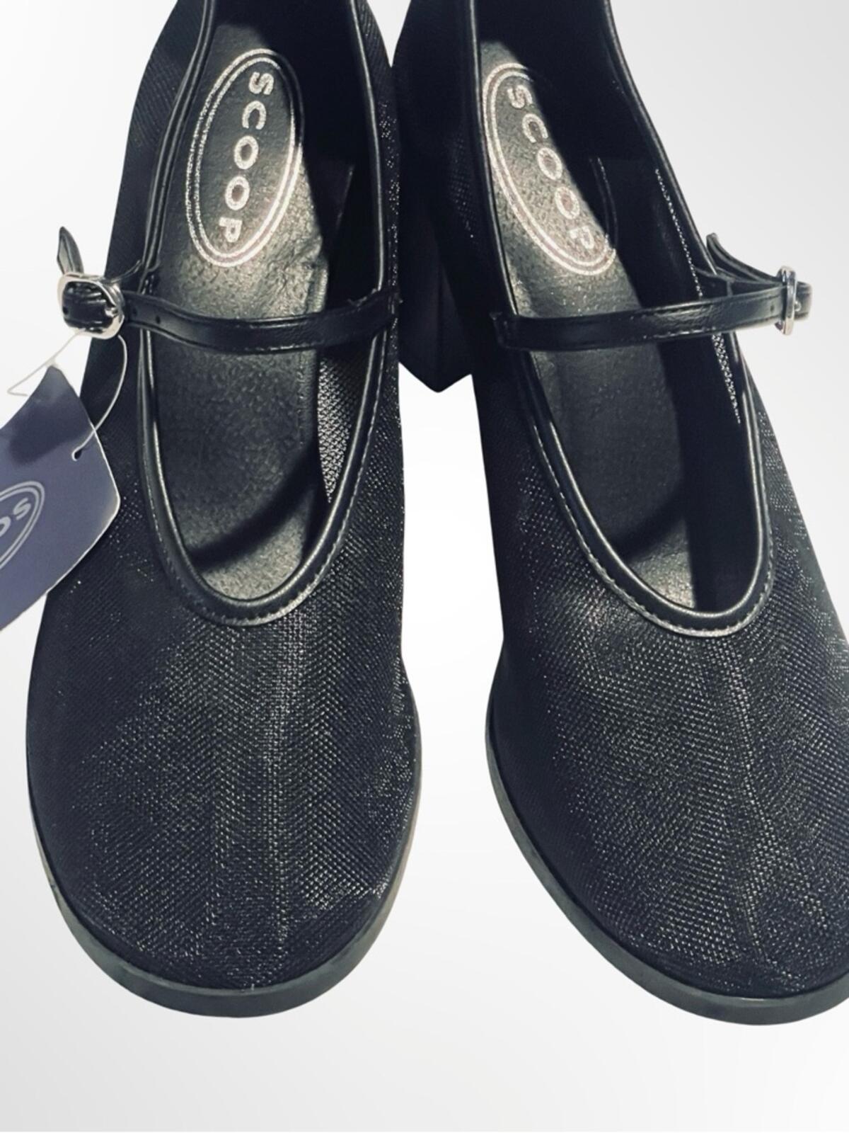 Scoop Black Mary Jane Block Heel Pumps Women's in size 8 NWT
