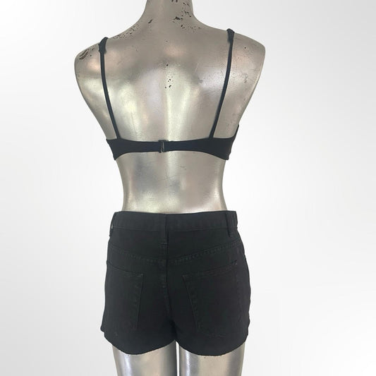 Forever 21 Black Rhinestone & Studded Denim Shorts & Top