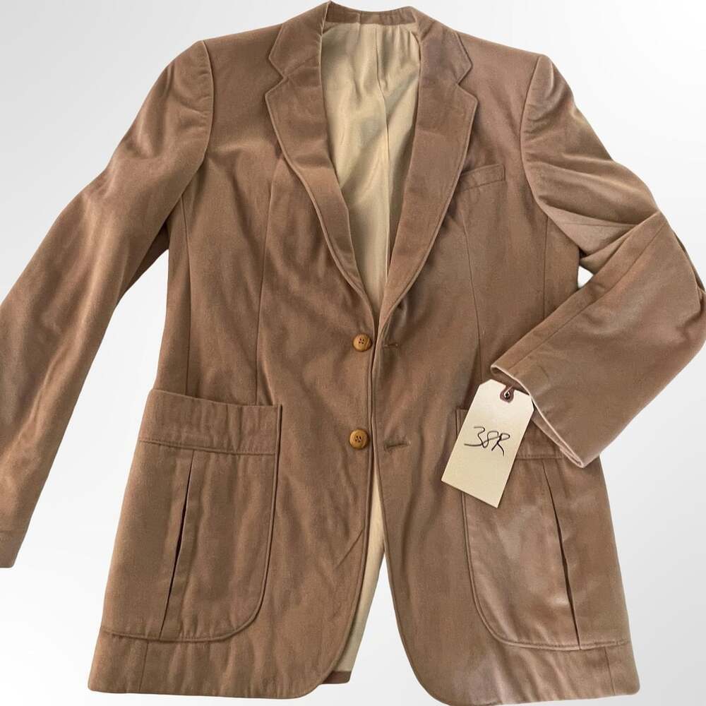 Woodward's Mens Brown Faux Suede Single Breasted Sport Coat Size 38R