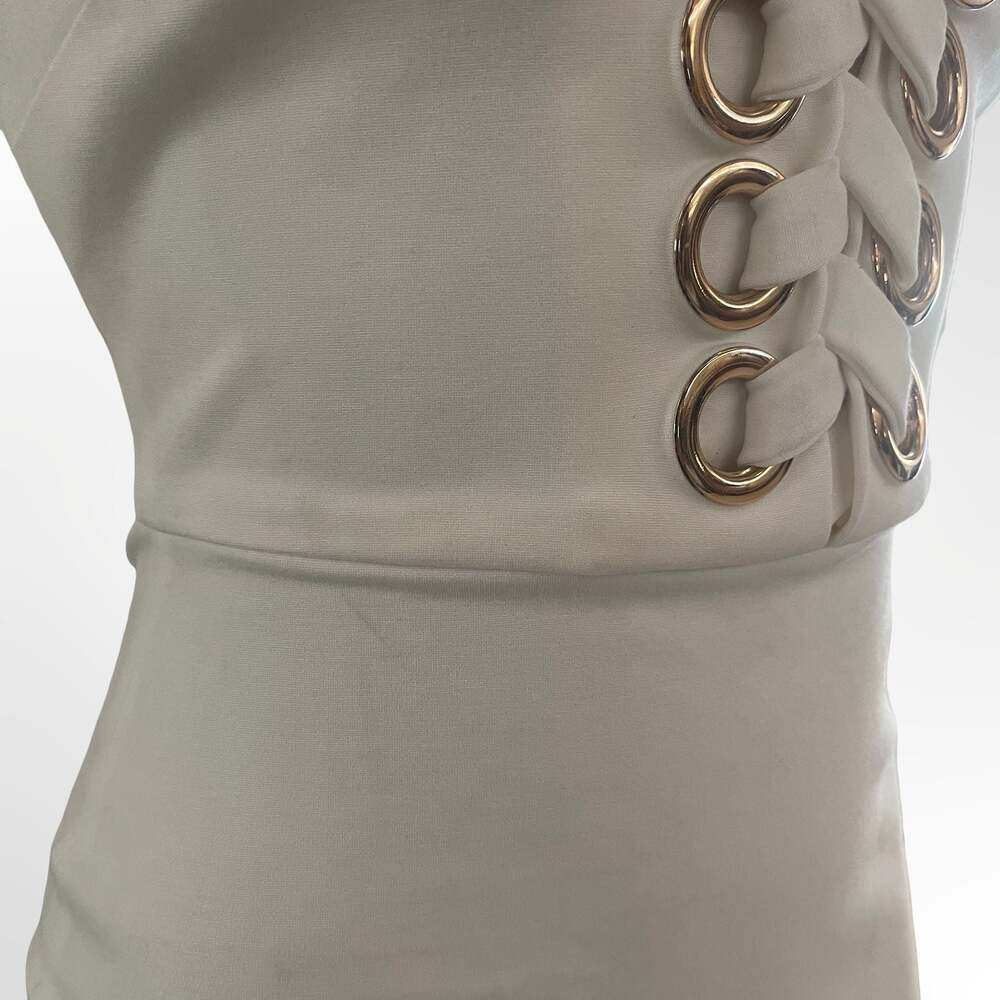 Elliatt Dahlia White Lace-Up Sleeveless Sheath Midi Dress