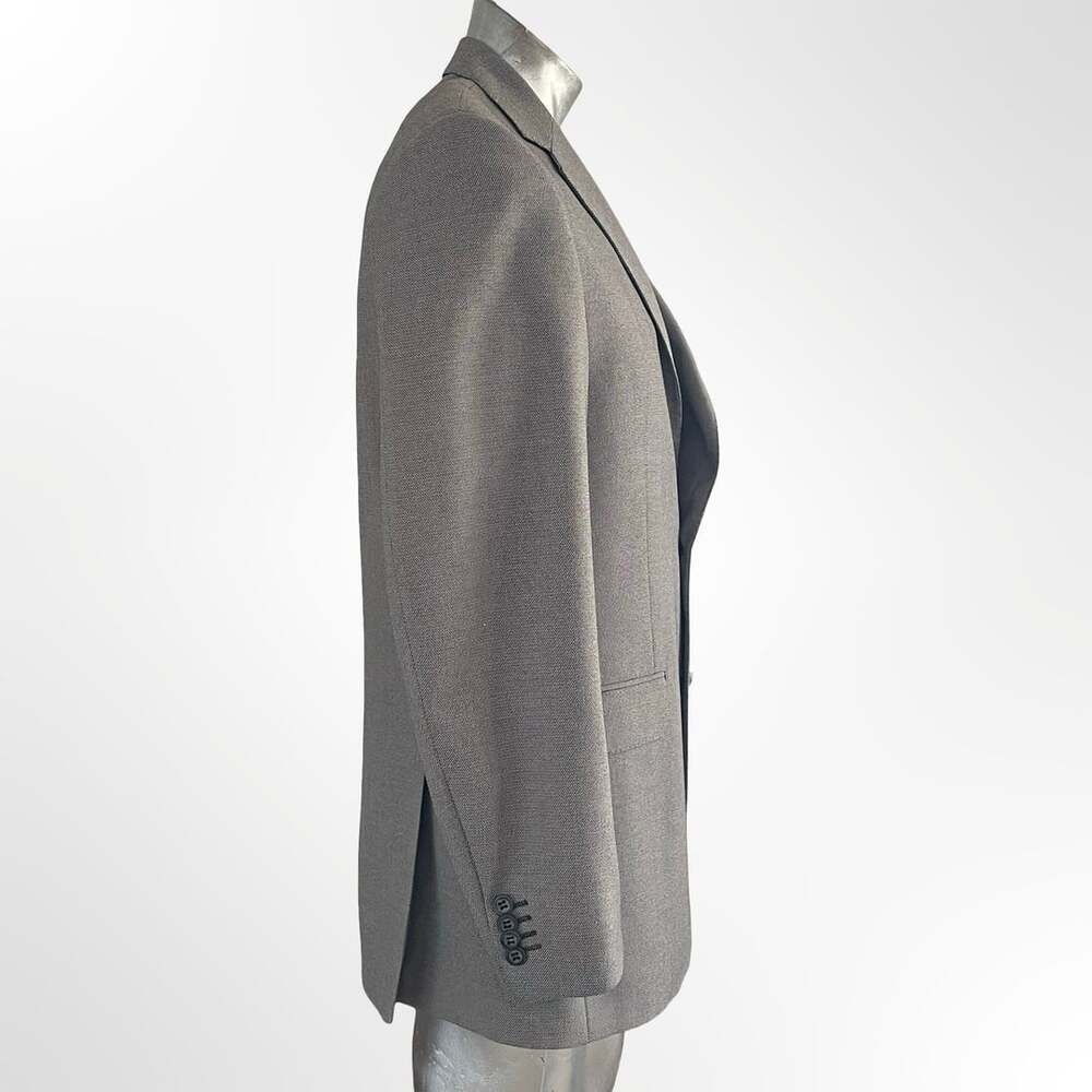 Perry Ellis Men's Grey Micro-Texture Two-Button Sport Coat Blazer