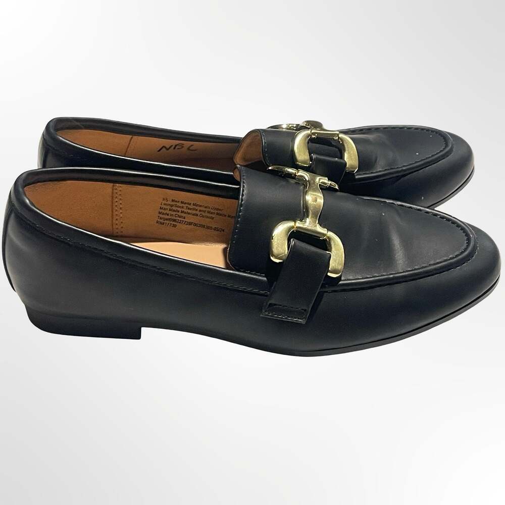 A New Day Women's Black Gold Hardware Horsebit Loafers
