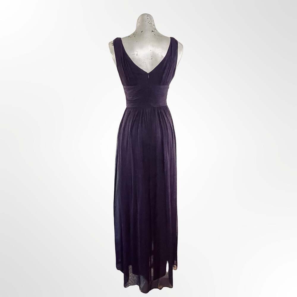 Donna Morgan Julie Long V-Neck Chiffon Bridesmaid Dress
