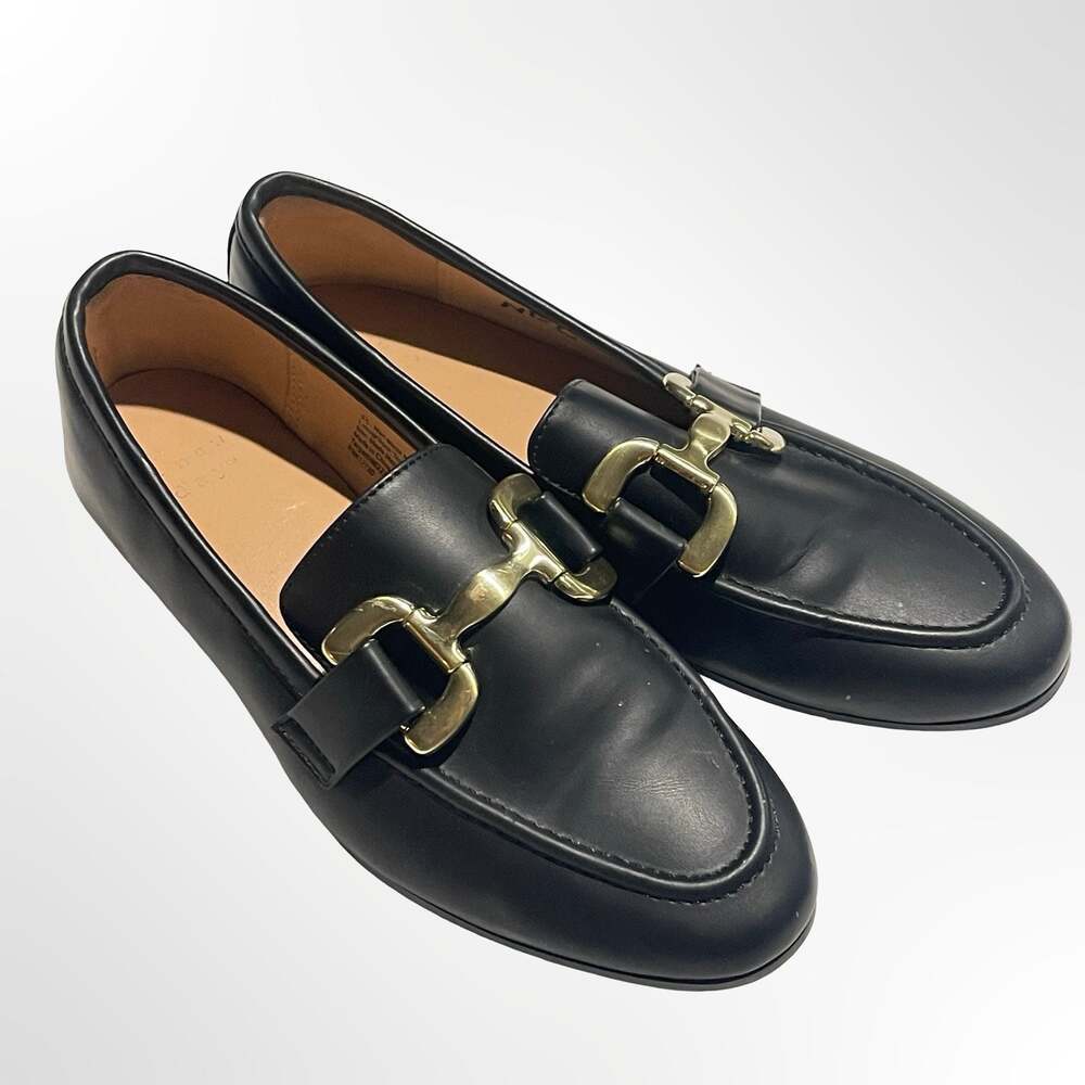 A New Day Women's Black Gold Hardware Horsebit Loafers