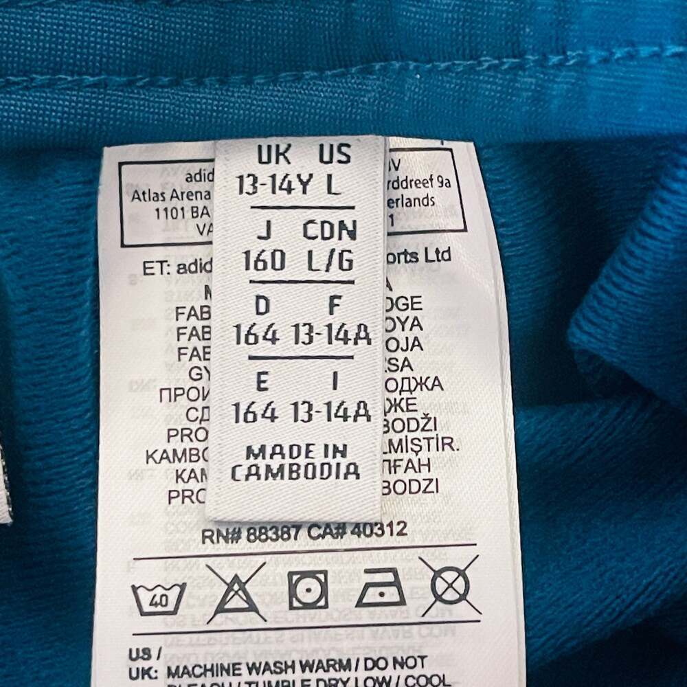 Adidas Originals Youth 3-Stripe Jogger Sweatpants Teal/Blue Size Large 13-14Y