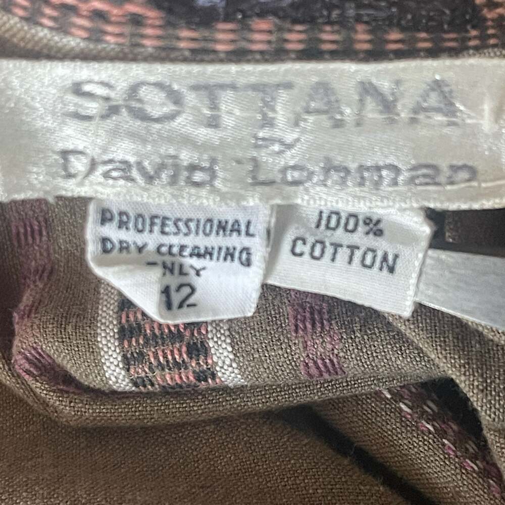 Sottana by David Lohman Vintage Brown Striped Cotton Midi Skirt
