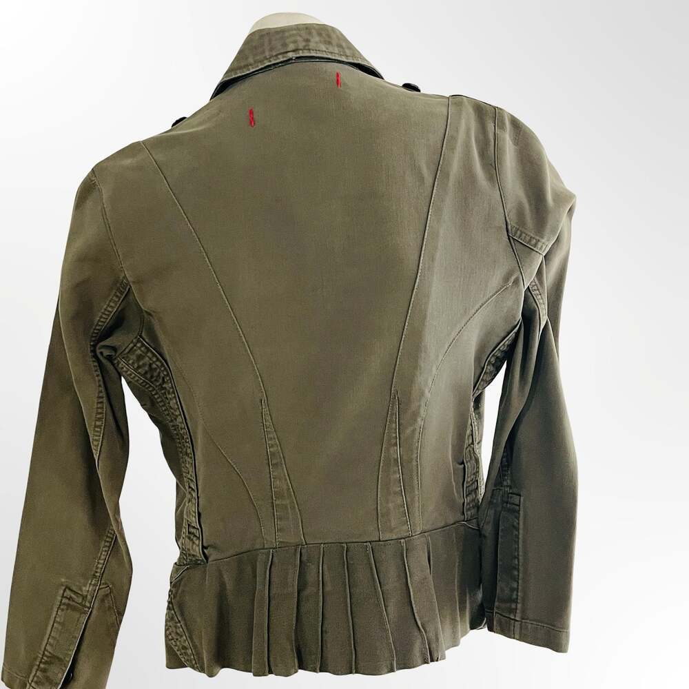 MAYER Women's Olive Green Military Style Button-Down Utility Jacket