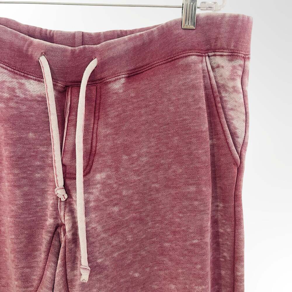 Ocean Current Women's Acid Wash French Terry Jogger Sweatpants Burgundy Size M