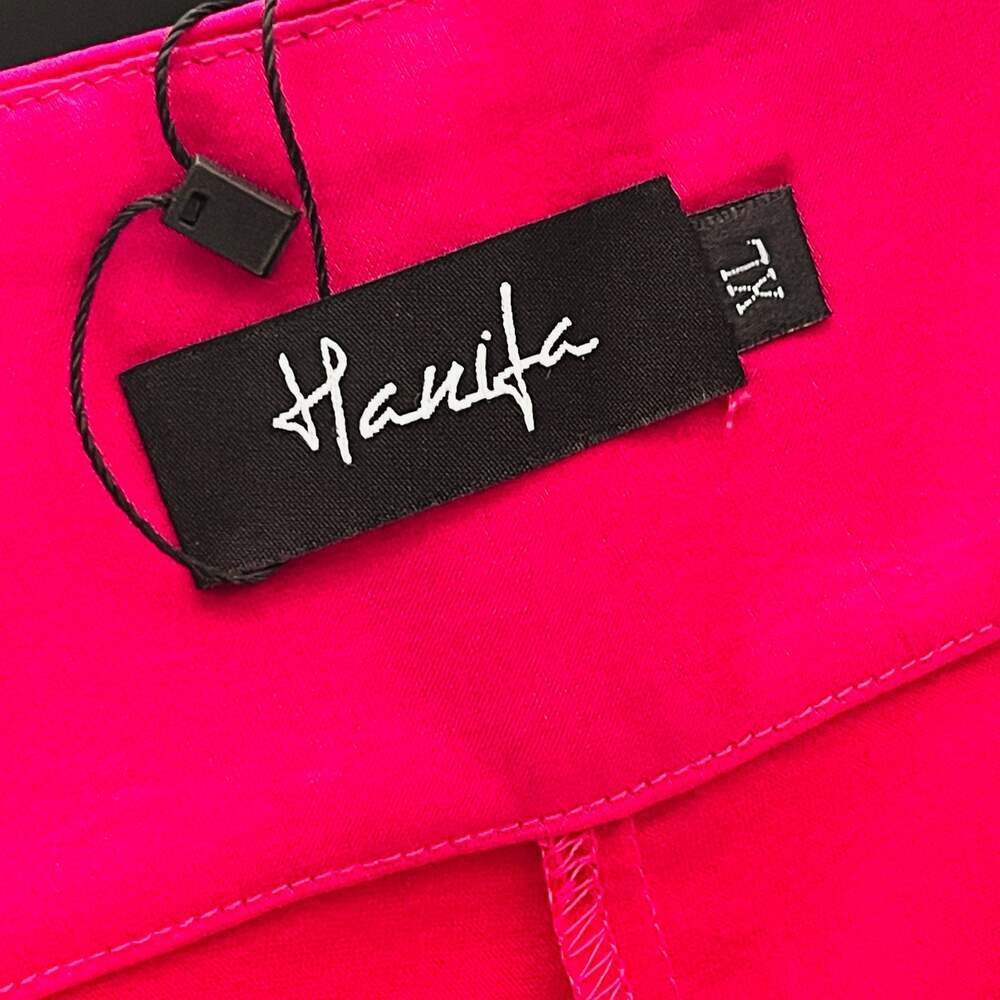 Hanifa Wide Leg Tailored Trousers in Hot Pink, Size XL