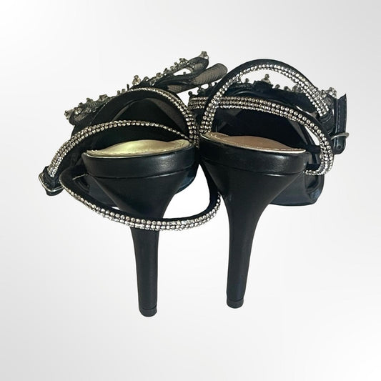 Top Moda Black Embellished Pointed-Toe Heels NWT in size 6.5