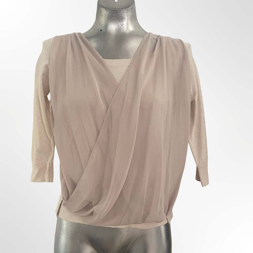AllSaints Taybar Sheer Cowl Neck Sweater