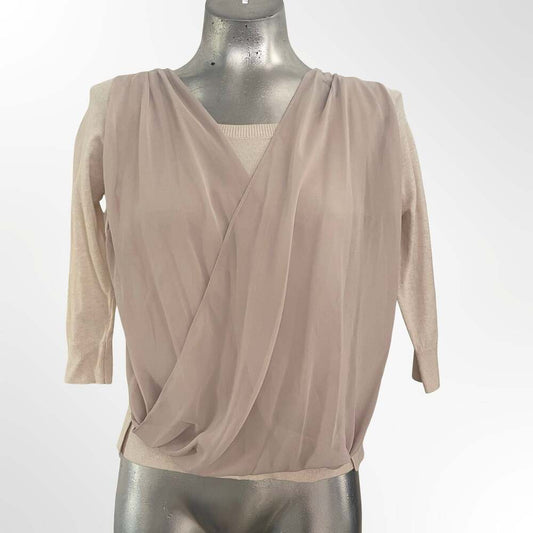 AllSaints Taybar Sheer Cowl Neck Sweater