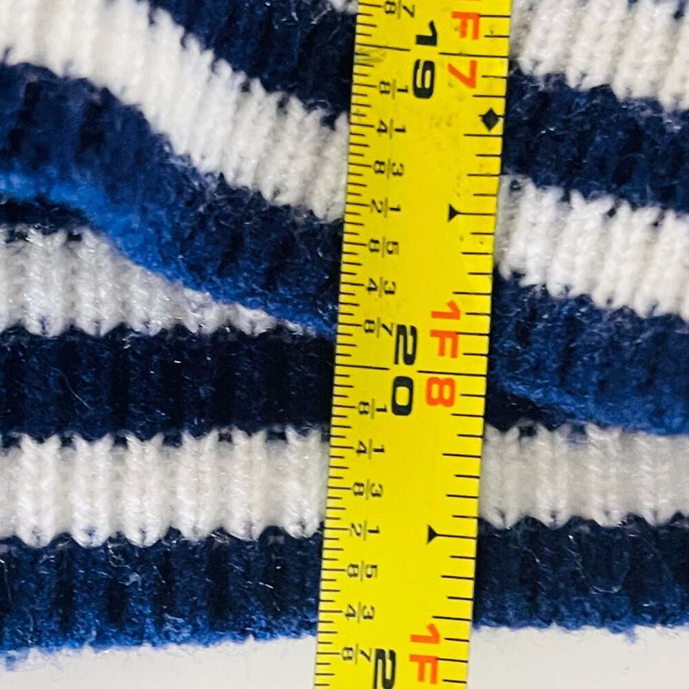 Glamour Knit Fully Fashioned Blue and White Diamond Print Short Sleeve Sweater