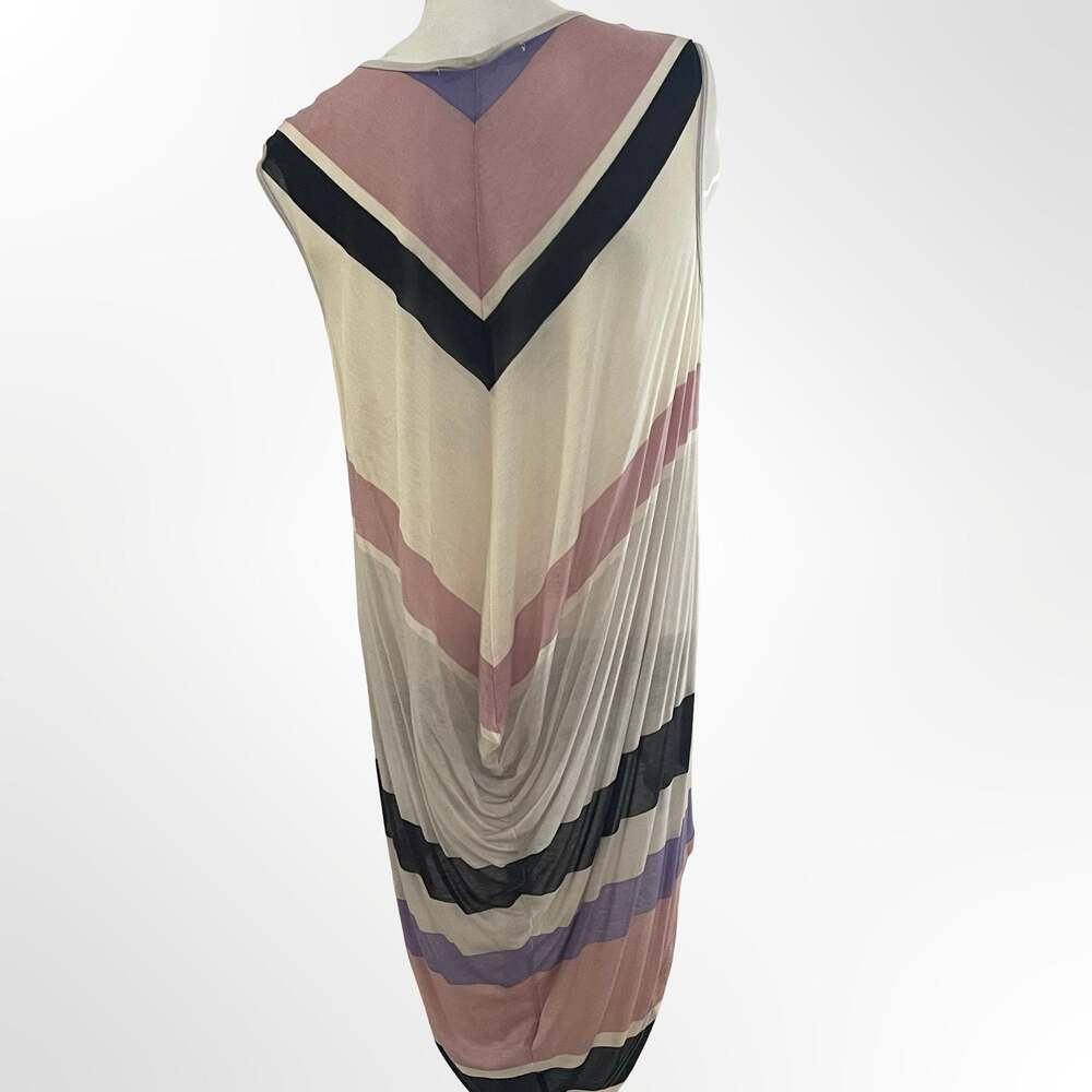 Whetherly Women's Striped Sleeveless Asymmetrical Draped Tank Top