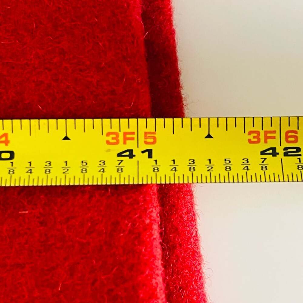 Vintage Red Wool Belted Long Trench Coat
