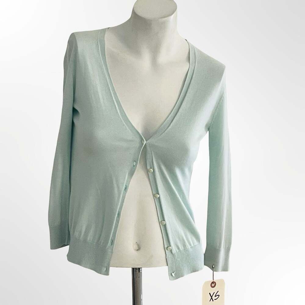 Banana Republic Light Green V-Neck Button-Front Cardigan Sweater Size XS