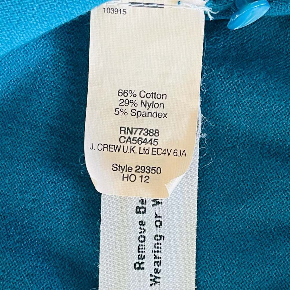 J.Crew Women's Teal Blue Button Down Crew Neck Cardigan Sweater Size S
