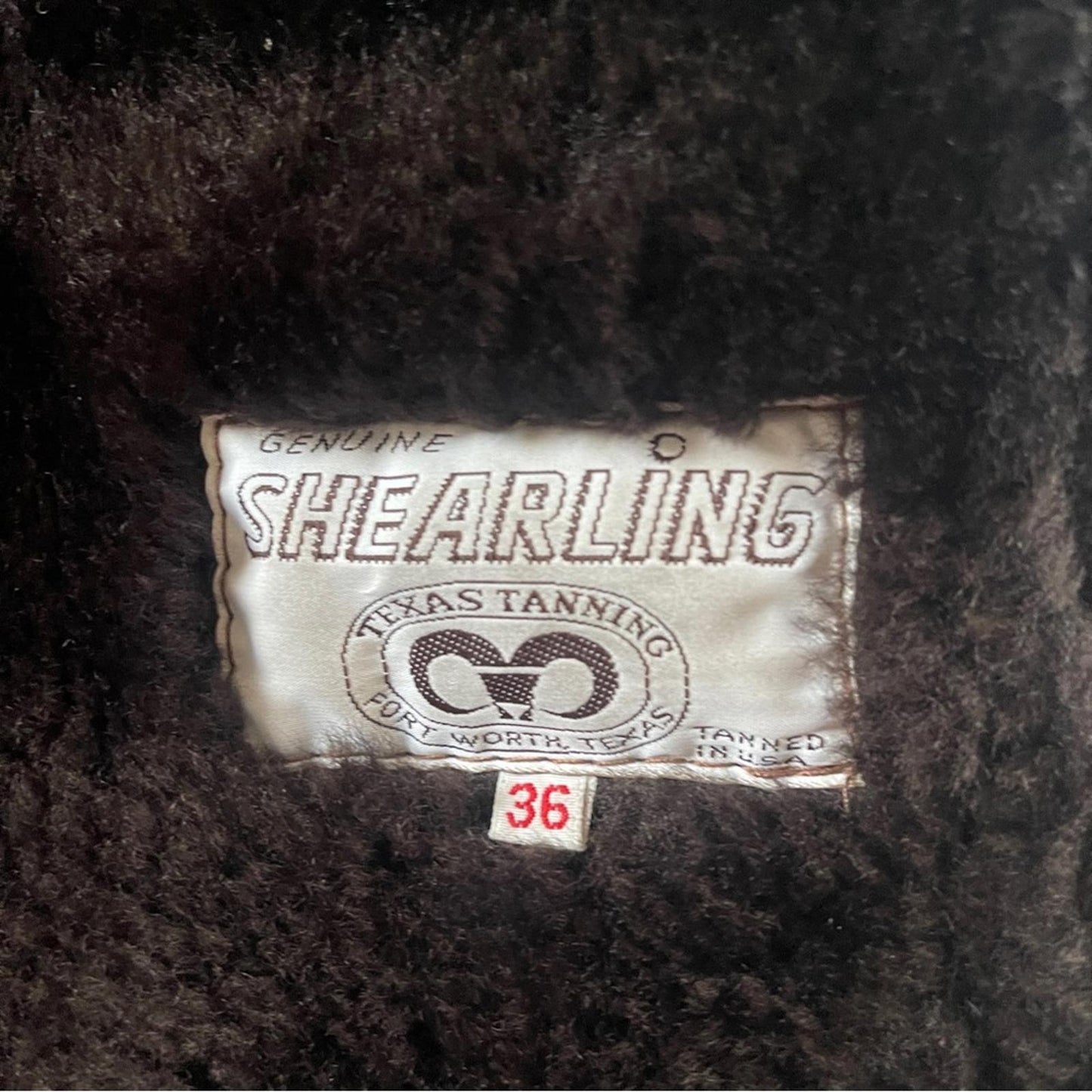 Texas Tanning Men's Brown Genuine Shearling Coat size 36