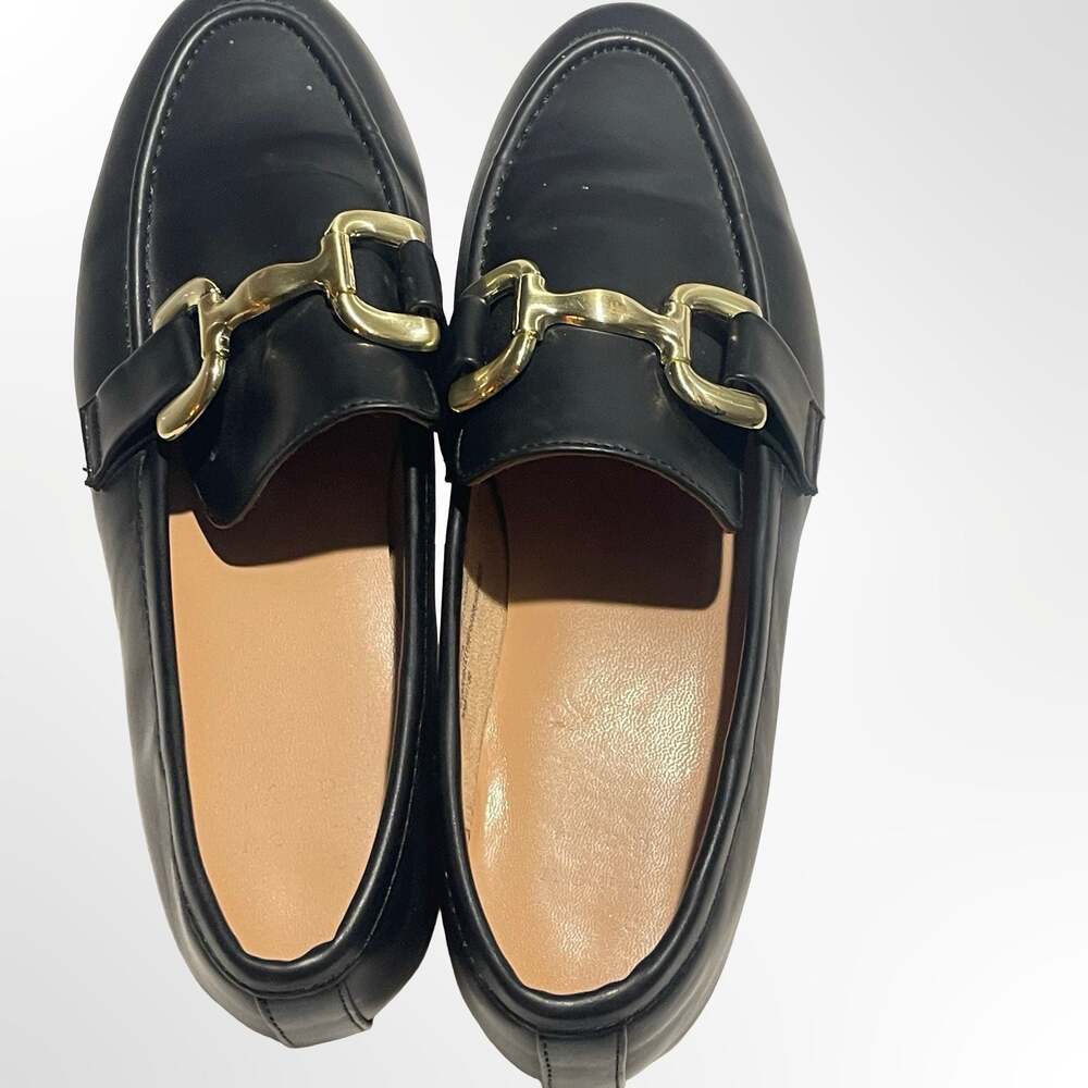 A New Day Women's Black Gold Hardware Horsebit Loafers