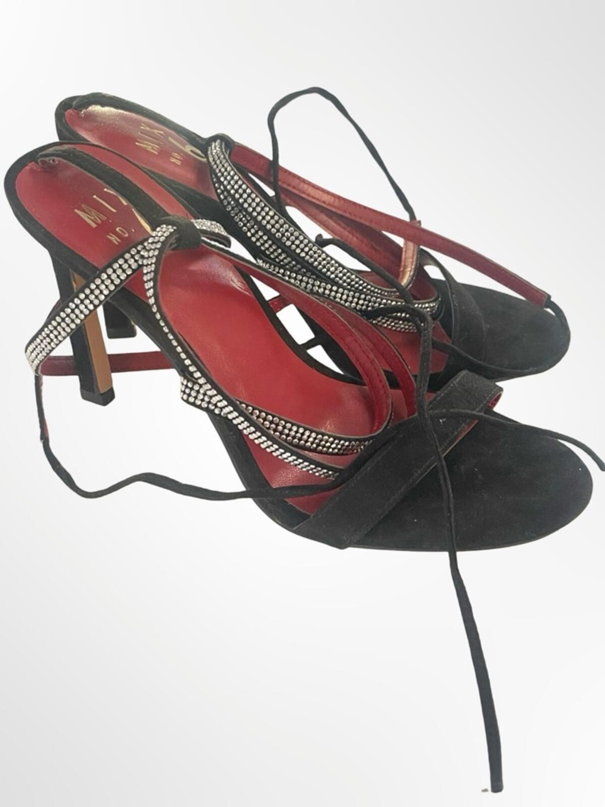Mix No. 6 Strappy Heel Sandals with Rhinestone Detail size 7