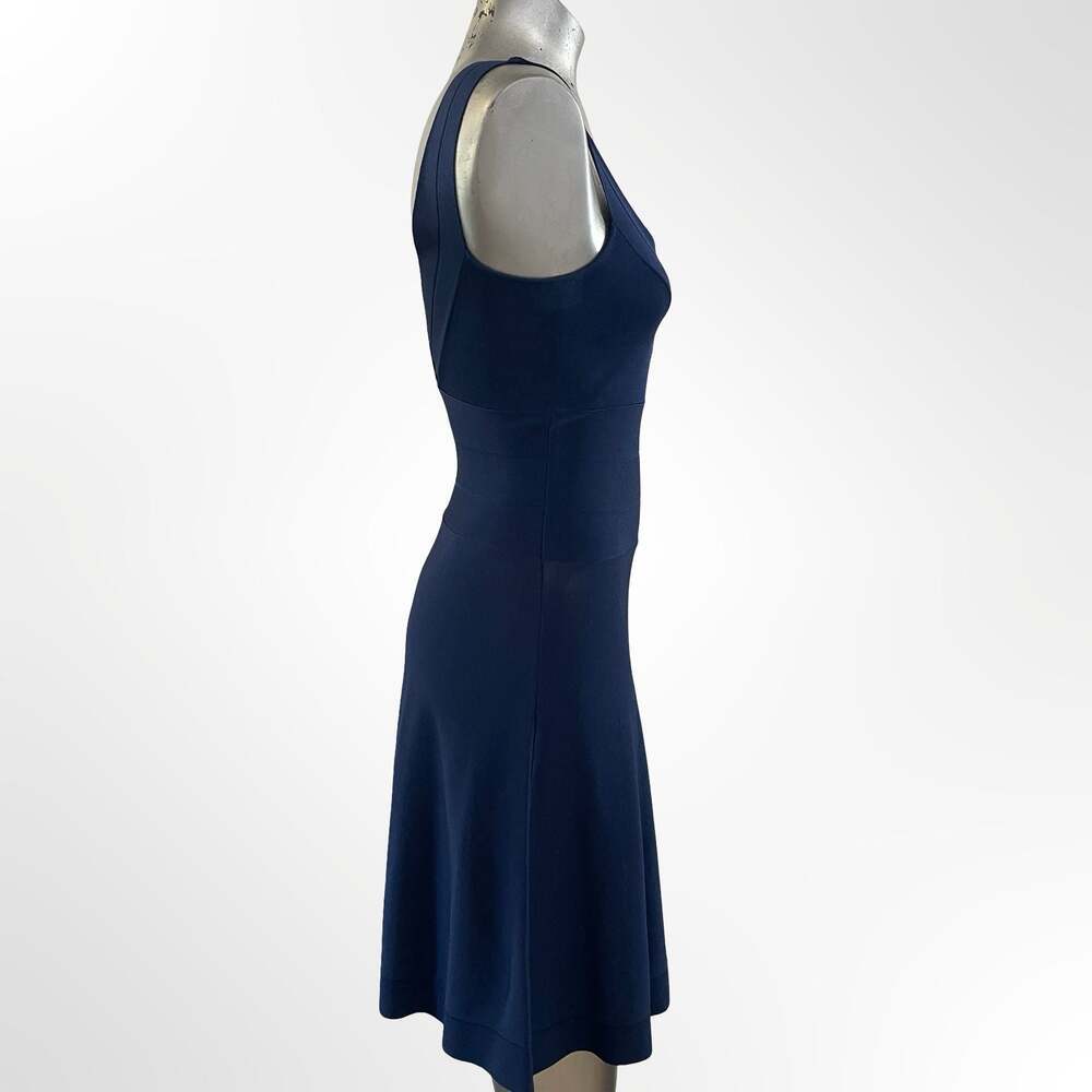 Armani Exchange Navy Blue Sleeveless Bandage Fit and Flare Dress