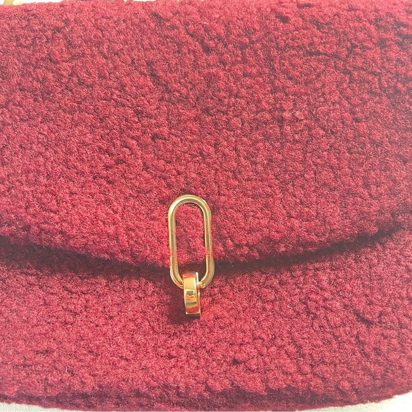 A New Day Burgundy Sherpa Crossbody Bag NWT