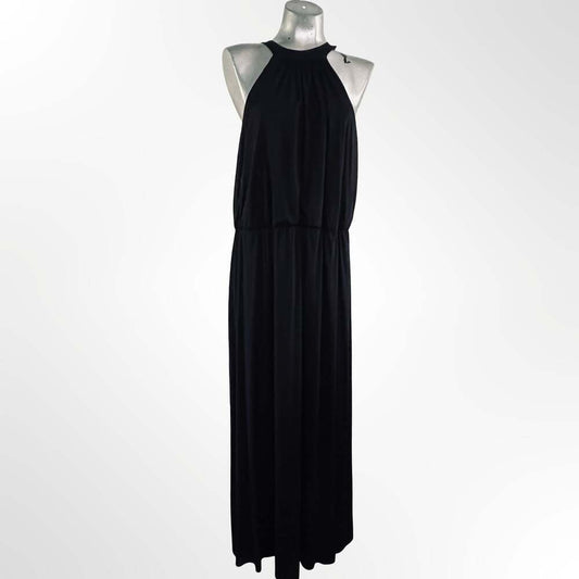 Debut Black Halter Neck Maxi Dress with Blouson Bodice