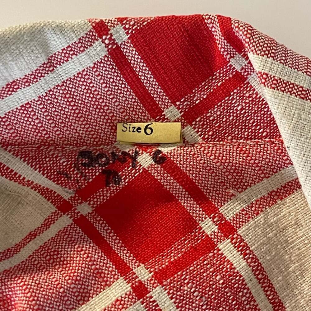 Smythe Patch Pocket Birkin Blazer in Rust Spring Plaid Size 6