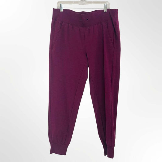 2 Pairs Z by Zella Women's Burgundy Fleece-Lined Jogger Sweatpants