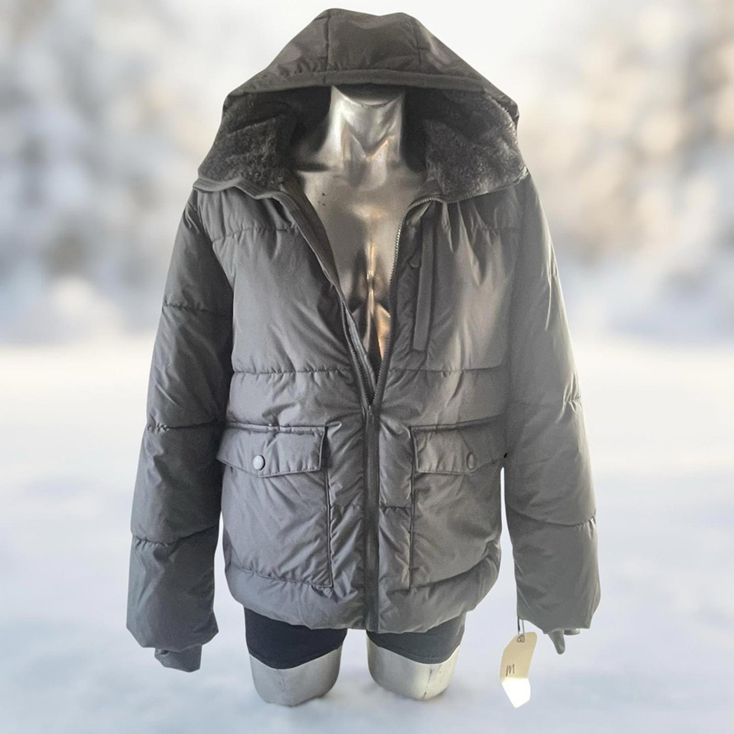 All in Motion Gray Water-Resistant Puffer Jacket in Medium