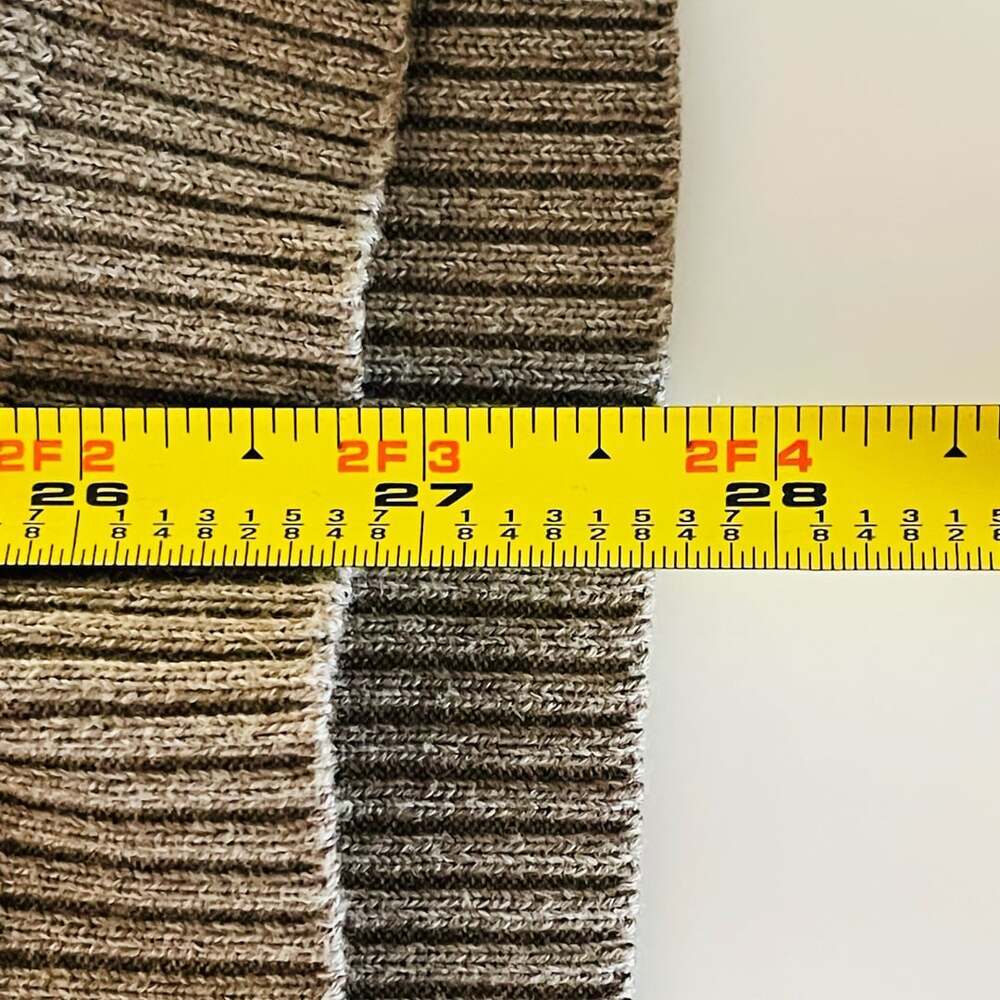 Perry Ellis Men's Brown Ribbed Knit Cotton Modal Long Sleeve Henley Sweater Size