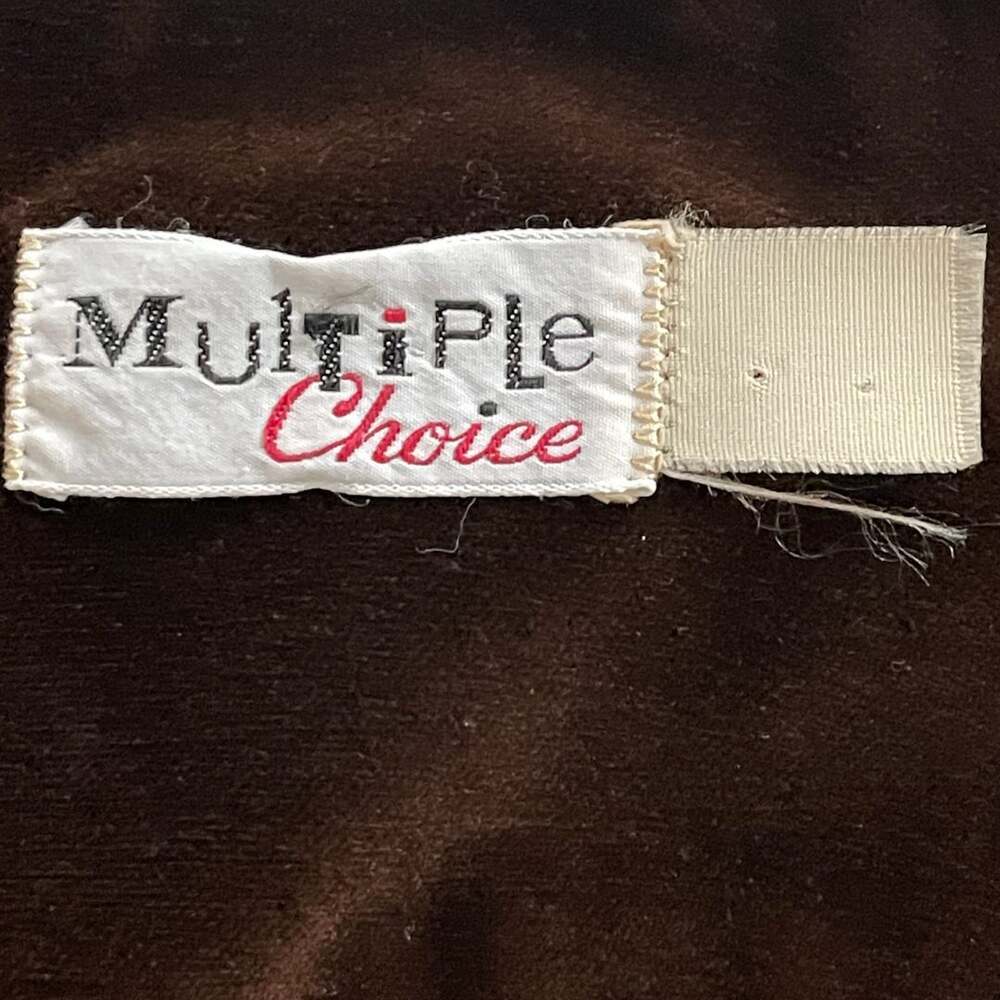 Multiple Choice Vintage Brown Velvet Blazer Jacket with Peak Lapels