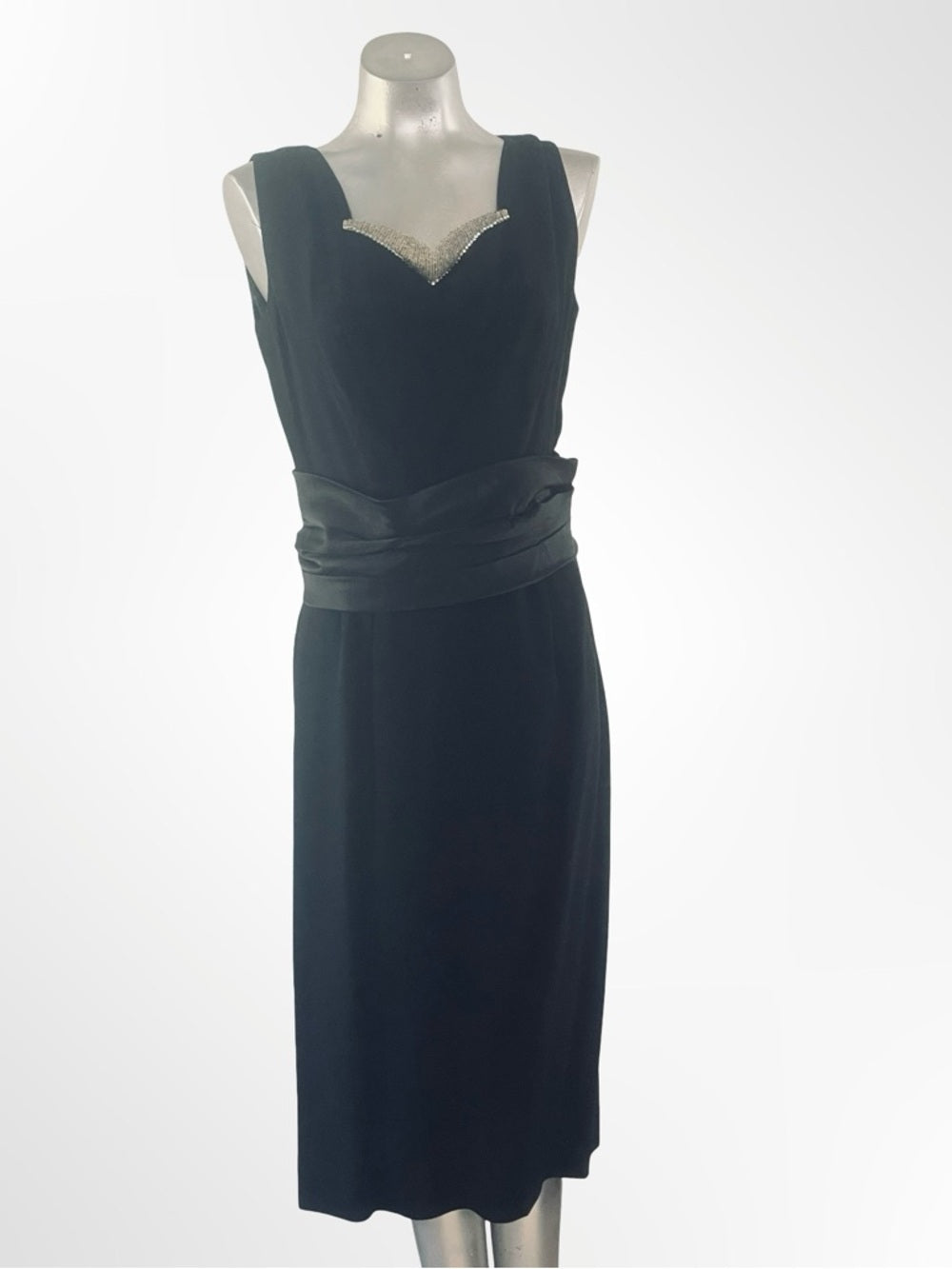 Vintage 1940s Style Black Cocktail Dress and Jacket Set