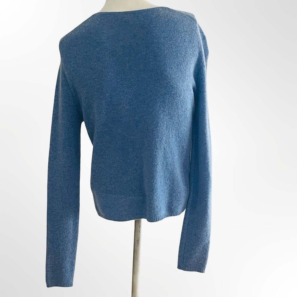 Tsesurface Blue Cashmere Crew Neck Button-Down Cardigan Sweater