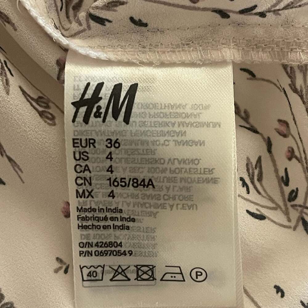 H&M Long Sleeve Button-Up Floral Blouse