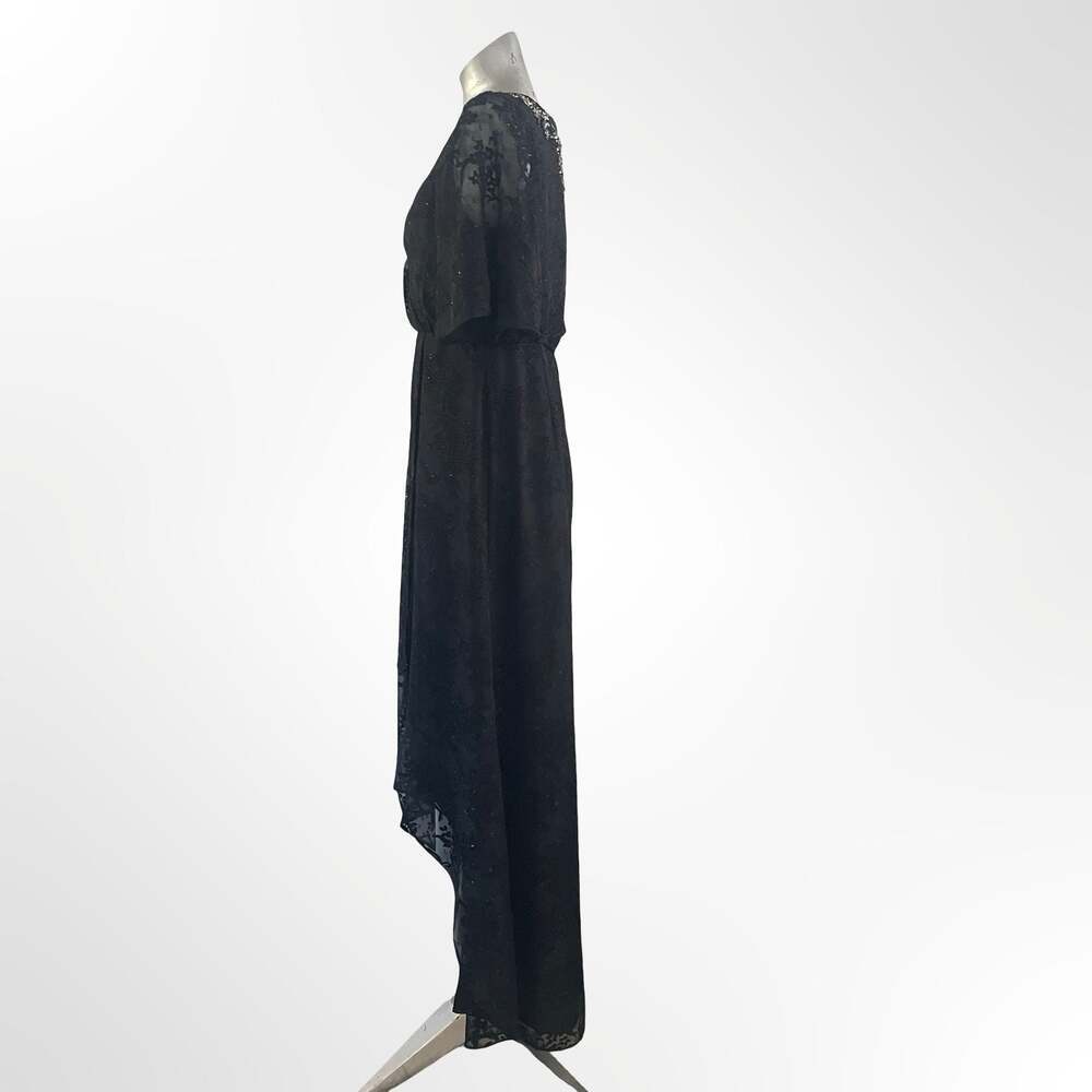 Aidan Mattox Embellished V-Neck High-Low Wrap Dress