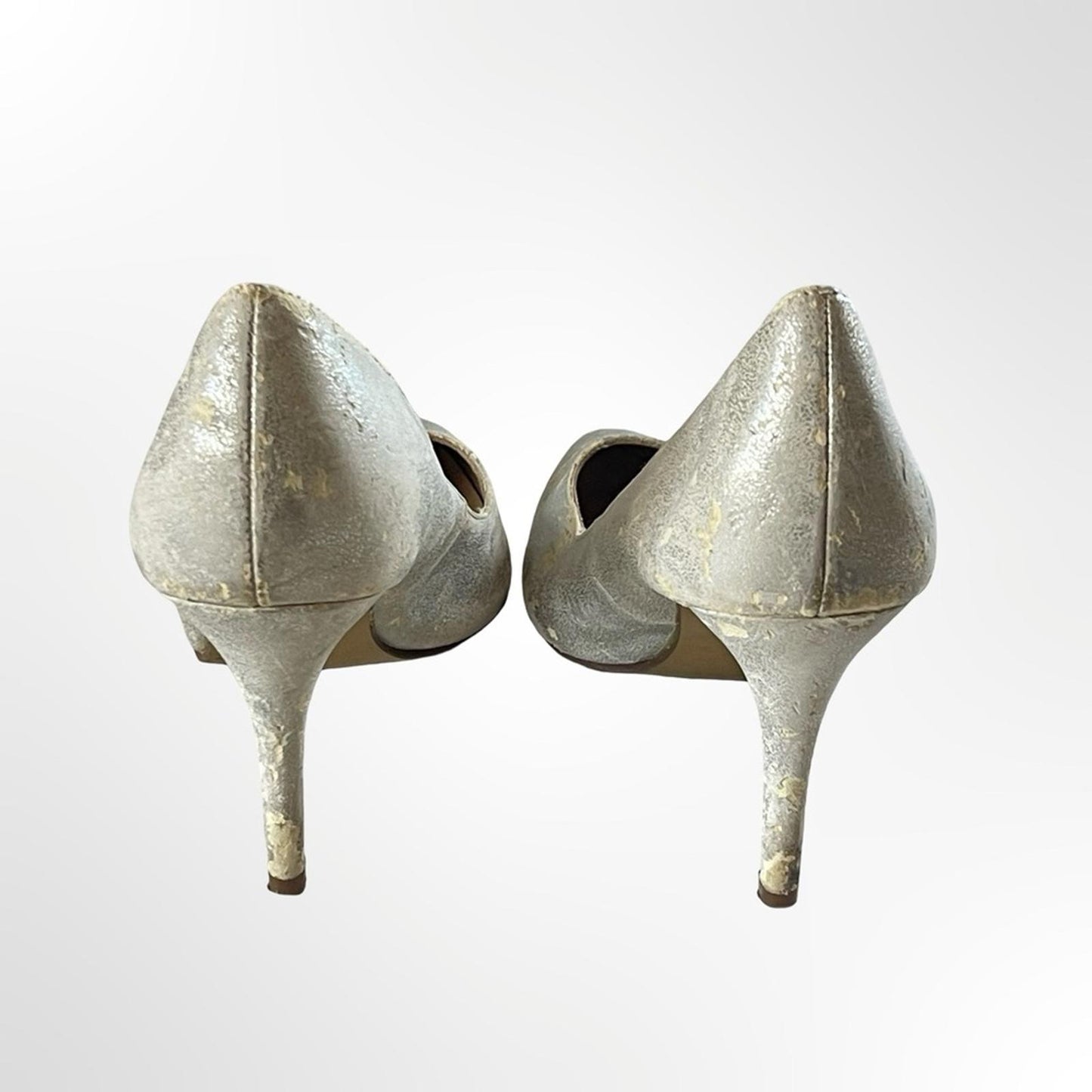 Rock & Republic Silver Metallic Pointed Toe Stilettos in 8.5