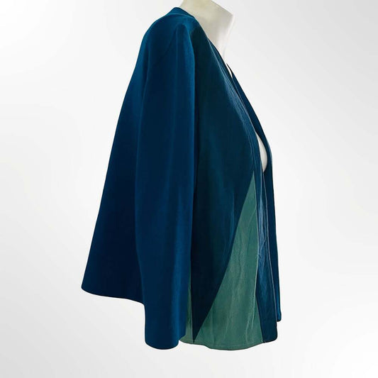 Vintage Styled by Phyllis Teal and Green Colorblock Suede Jacket