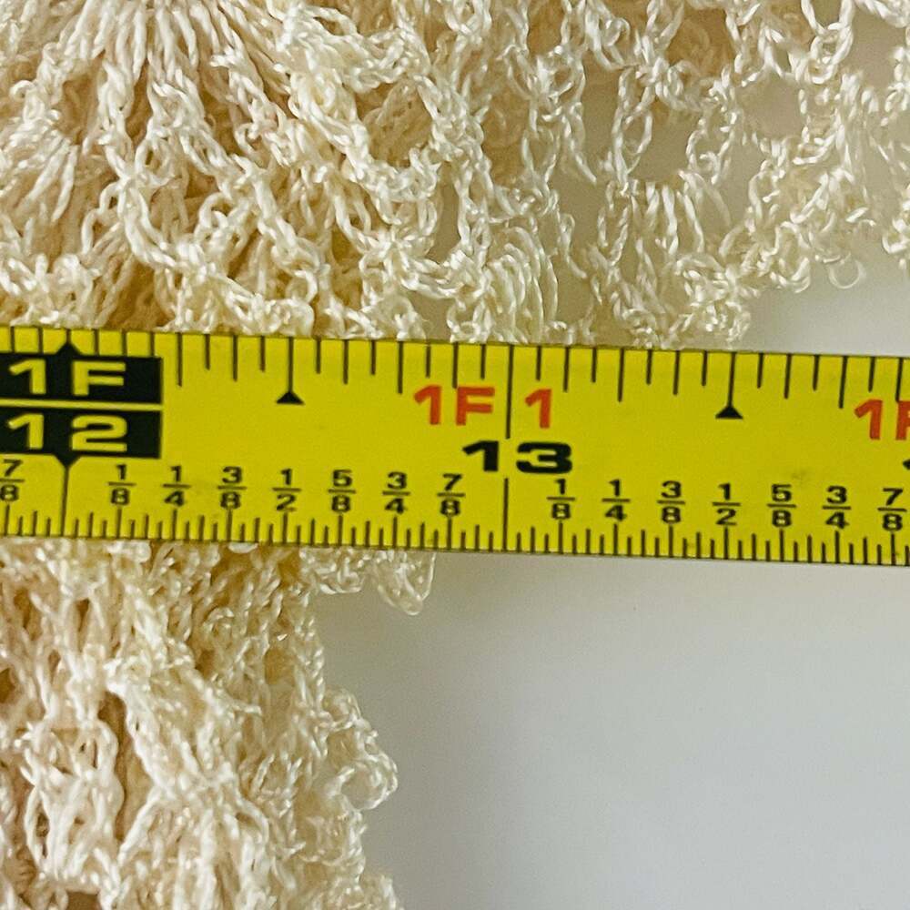 Vintage Rose Cream Hand Made Crochet Lace Ruffled Long Sleeve Top Size L