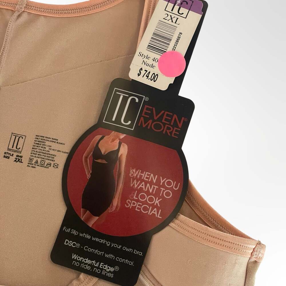 TC Even More Full Slip Torsette Shapewear, Nude, Size 2XL, Style 4040